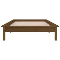 Bedframe LED massief hout honingbruin 75x190 cm - thumbnail