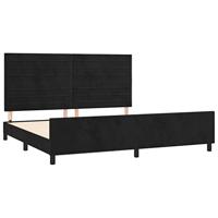 Bedframe zonder matras 200x200 cm fluweel zwart - thumbnail