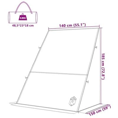 Tent met dak Anders Grijs en Oranje en Zwart 190 x 150 x 185 cm Tent met dak Anders Grijs en Oranje en Zwart 190 x 150 x 185 cm