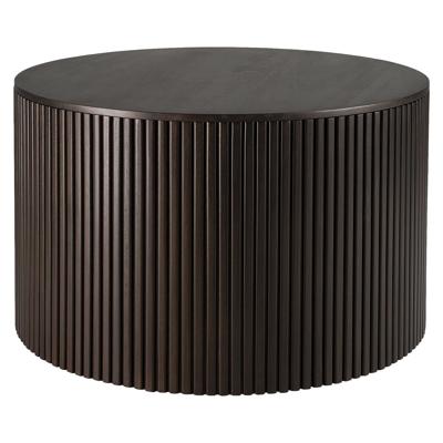 Ethnicraft Ronde Salontafel 'Roller Max' Gevernist Mahoniehout, 60cm, kleur Donkerbruin Ethnicraft Ronde Salontafel 'Roller Max' Gevernist Mahoniehout, 60cm, kleur Donkerbruin