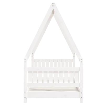 Kinderbedframe 80x160 cm massief grenenhout wit