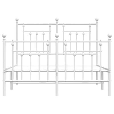 Bedframe met hoofd- en voeteneinde metaal wit 120 x 190 cm - thumbnail
