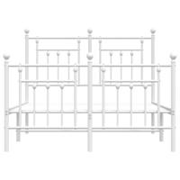 Bedframe met hoofd- en voeteneinde metaal wit 120 x 190 cm - thumbnail