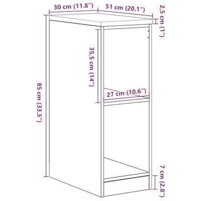 Garagekast 30x51x85 cm massief grenenhout oud hout