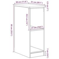 Garagekast 30x51x85 cm massief grenenhout oud hout - thumbnail