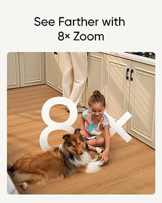 eufy Security Indoor Cam S350 Dual Camera's 4K UHD Indoor Beveiligingscamera met 8× Zoom en 360° PTZ, ideaal voor babyfoon, huisdiercamera, hondencamera/thuisbeveiliging, AI voor mensen/huisdieren,