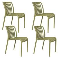 Housecraft Living Mante Tuinstoelen Kunststof Groen - Set van 4 - thumbnail