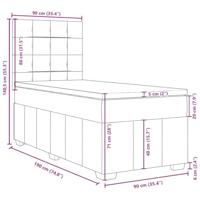 Boxspring met matras stof donkerbruin 90x190 cm - thumbnail