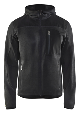 Blåkläder Gebreid vest met softshell 49302117 | Donkergrijs/Zwart | Maat M - 7330509411605