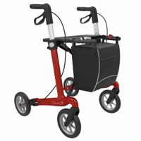 Server CF carbon ultralichtgewicht rollator | Gewicht: 5,4 kg | Kleur: Rood | Soft banden | Large (standaard) 165 - 200 cm | Rehasense - thumbnail
