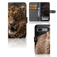 Google Pixel 7A | Telefoonhoesje | Met pasjeshouder | Luipaard - thumbnail
