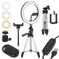 Ring Light 10" LED 12W met statief 1,1m Maclean Energy MCE610, bluetooth zelfontspanner, mogelijkheid om de kleur te veranderen 3200K-5600K en helderheid 10-100% - thumbnail