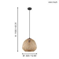 Eglo Rotan hanglampDembleby Ø 32cm - 43261 - thumbnail
