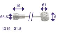 Elvedes Binnenremkabel achter 6412/27 ton/peernippel 2250 mm - thumbnail