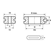 HellermannTyton HV1606-PVC-GY-D1 Kabeldoorvoering Klem-Ø (max.) 19 mm Plaatdikte (max.) 3 mm PVC Grijs 1 stuk(s) - thumbnail