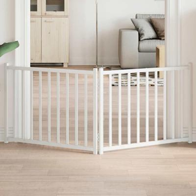 VidaXL Hondenhek inklapbaar 2 panelen 160 cm massief vurenhout wit