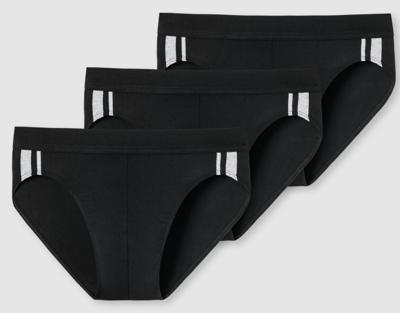 Schiesser Rio slips 95/5 met zachte band zwart 3-pack