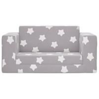 Kinderslaapbank 2-zits met sterren zacht pluche lichtgrijs - thumbnail