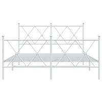 Bedframe met hoofd- en voeteneinde metaal wit 140x190 cm - thumbnail