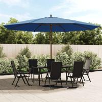 VidaXL Parasol met houten paal 400x273 cm azuurblauw - thumbnail