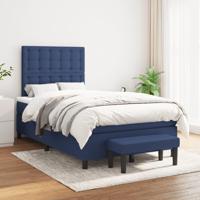 Boxspring met matras stof blauw 120x200 cm - thumbnail