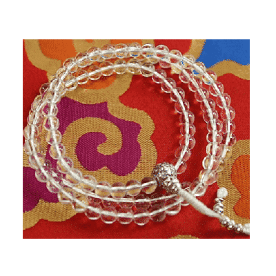 Mala Bergkristal AA-Kwaliteit met Guru Kraal en Tasje