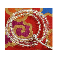 Mala Bergkristal AA-Kwaliteit met Guru Kraal en Tasje - thumbnail