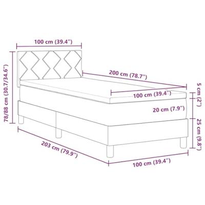 Boxspringbed met matras fluweel zwart 100x200 cm