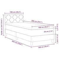 Boxspring bed met matras Donkerbruin 100 x 200 cm Stof - thumbnail
