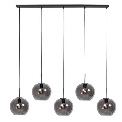 Steinhauer HanglampHaloSwap zwart met bol smoke glas - 4285ZW