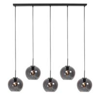 Steinhauer HanglampHaloSwap zwart met bol smoke glas - 4285ZW - thumbnail