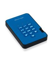 iStorage diskAshur2 SSD 1TB Blauw - Veilige draagbare Solid State Drive - Beveiligd met een wachtwoord - Stofdicht en waterdicht - Hardwarematige versleuteling - thumbnail