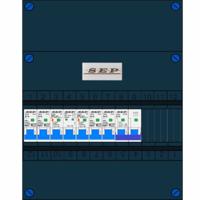 SEP groepenkast 4 groepen en kookgroep 16A hoofdschakelaar 2 aardlekschakelaars 1 rij hoog - thumbnail