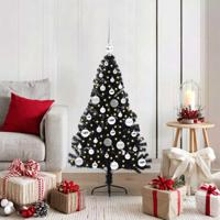 VidaXL Kunstmatig voorverlicht kerstboom met 150 led zwart 120 cm pvc - thumbnail