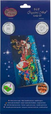 Diamond painting kerstman op slee kerstkaart