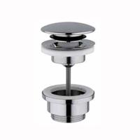 Clickwaste Hotbath Cobber Afvoerplug met Schroef Rond Verouderd Messing Living Colours - thumbnail