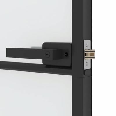 VidaXL Binnendeur smal 76x201,5 cm gehard glas en aluminium zwart VidaXL Binnendeur smal 76x201,5 cm gehard glas en aluminium zwart