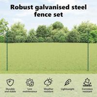 VidaXL Afrasteringspaal 22 pcs groen 200 cm staal - thumbnail