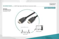 Digitus AK-330107-020-S HDMI-kabel HDMI Aansluitkabel HDMI-A-stekker, HDMI-A-stekker 2.00 m Zwart 4K UHD, Audio Return Channel (ARC), Vergulde steekcontacten - thumbnail