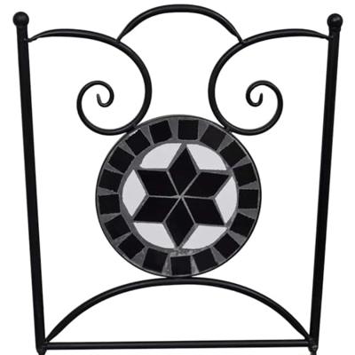 Bistrostoelen inklapbaar 2 st keramiek zwart en wit