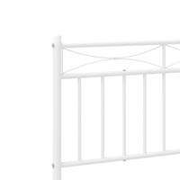 Bedframe met hoofd- en voeteneinde metaal wit 90x200 cm - thumbnail