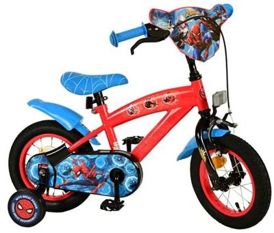 Spiderman 12 fiets rood/blauw 20502