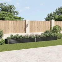 Plantenbak verhoogd 600x80x45 cm gegalvaniseerd staal antraciet - thumbnail