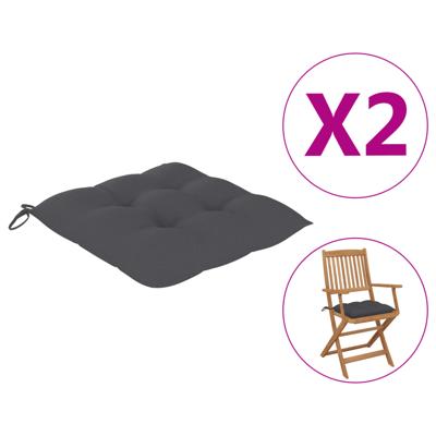 Stoelkussens 2 st 40x40x7 cm oxford stof antracietkleurig