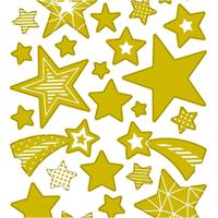 Creativ Company Stickers, sterren, vel 10x24 cm, ca. 52 stuk, goud, 1 vel - thumbnail