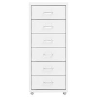 Ladeblok verrijdbaar 28x41x69 cm metaal wit - thumbnail