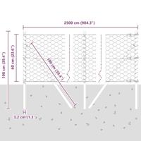 VidaXL Afrasteringspaal zilver 25 x 0,6 m (50 mm gaas) staal - thumbnail