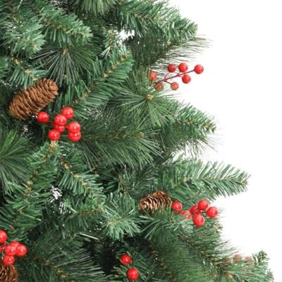 VidaXL Kunstkerstboom met scharnieren dennenappels en bessen 240 cm
