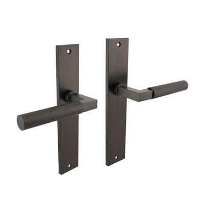 Deurkruk Baustil op schild rechthoekig 245x45mm blind antraciet grijs