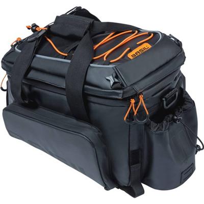 Basil miles xl pro bagagedragertas, zwart/oranje, waterdicht, 9-36l, geschikt voor elektrische fietsen